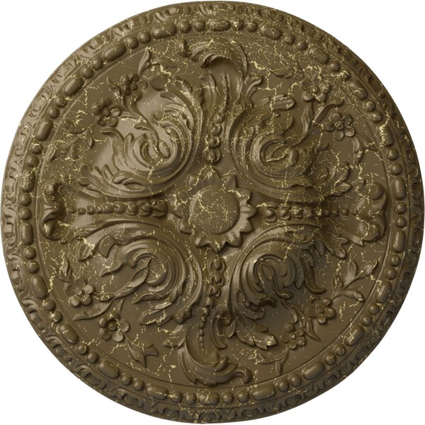 Ekena Millwork Amelia Ceiling Medallion (Fits Canopies up to 2 3/8"), 19 5/8"OD x 3/4"P, Mississippi Mud Crackle CM20AMMMC - main